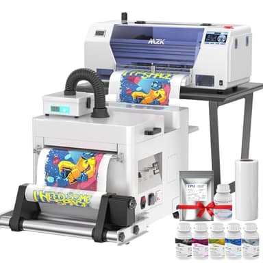 MZK A3 Plus F1080 DTF Printer(XP600 Gen2),Automatic Time Cleaning Maintenance printhead+Ink Anti-Clog Design,2X-Speed Compared to L1800,5" LED Multi-Function Display,Film Cutter,Gift Ink 2 Years