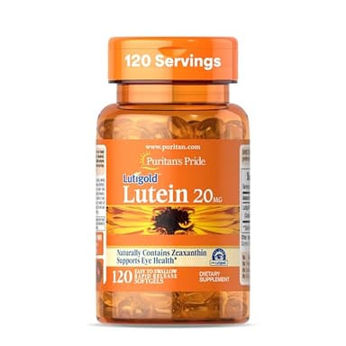 Puritan's Pride Premium Lutigold™ Lutein Carotenoid 20mg with Zeaxanthin for Men and Women, Dietary Supplement for Eye Health Support, 8 Month Supply, 120 Easy-to-Swallow Softgels