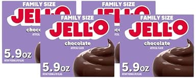Jell-O Chocolate Instant Pudding & Pie Filling Mix Box, As Seen on TikTok, 5.9 oz (Pack of 4)