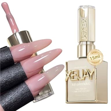 Xeijayi Sheer Nude Pink Jelly Gel Nail Polish 15ml M-007 – Soak-Off UV/LED, Semi-Permanent – Transparent “Ice Nude” Shade, Self-Leveling, Quick Cure, Long-Lasting, Salon-Quality Finish