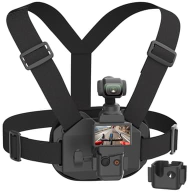 Osmo Chest Mount with Pocket 3 Expansion Adapter, Chesty Strap Harness for GoPro/DJI Action/Insta360 w Soft Pad Protection Wearable Cross Body Mounts Accessories for Action Camera