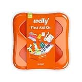 Welly First Aid Kit - Adhesive Flexible Fabric and Waterproof Bandages, Tape and Non-Stick Pads, Butterfly Strips, Single Use Ointments Triple Antibiotic and Hydrocortisone, and Ibuprofen - 130 Count