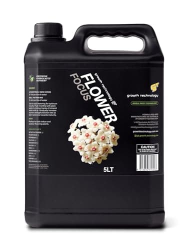Growth Technology GT Flower Focus – Liquid Plant Food & Nutrient Solution for Flowering Vibrant Color & Healthy Growth - Houseplants, Roses, Petunias, Geraniums, Vegetables & Succulents – 5 Liters