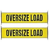 VULCAN Oversize Load Banner with Heavy Duty Metal Hooks - 2 Pack - Stretch Cord Mesh - 18 Inch x 84 Inch