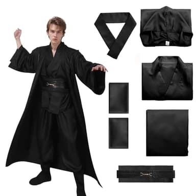 Antsparty Adult Men Women Costume Hoodies Robe Necklace Cospaly Capes Halloween Theme party (Adulte-Black, XL)