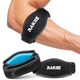 Rakiie Elbow Brace 2 Pack, Tennis Elbow Brace for Men Women, Non-slip Tennis Elbow Strap for Tendonitis with Compression Pad Precise Support, Adjustable Golfer Counterforce Brace for Pain Relief, Blue