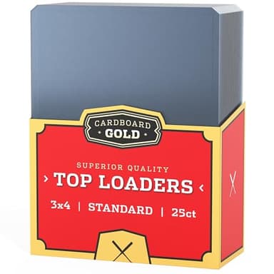Cardboard Gold - 35pt Top Loaders for Cards - 25 Count - Premium 3x4 Inch Trading Card Toploaders - Protect Your Baseball and Sports Cards with These Crystal Clear Hard Plastic Sleeves Protectors