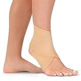BraceAbility Elastic Ankle Support Brace - Lightweight Slip-on Compression Sleeve for Gymnastics, Dance, Sports, Running, and Sprained Foot Swelling (M)