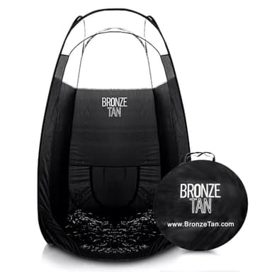 Bronze Tan Portable Pop Up Spray Tan Tent Booth with Carrying Case, Black