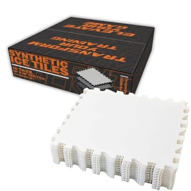 Potent Premium Hockey Training Equipment: Easy-to-Install Skateable Synthetic Ice Floor Tiles - Expandable Artificial Rink for Hockey & Skating.