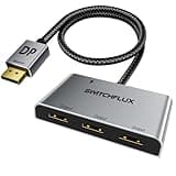 SWITCHFLUX DisplayPort to HDMI Splitter for 3 Monitors Adapter |4K@60Hz| HDMI Splitter Extended Display 1 in 3 Out MST Hub for Multiple Monitor Compatible with PC,NVIDIA/AMD Graphic Card