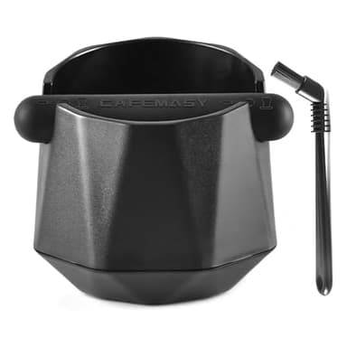 Coffee Knock Box Espresso Grounds - CAFEMASY Home Use Epsresso Accessories Unique Design Diamond Shape Mini Knock Box with Espresso Cleaning Brush