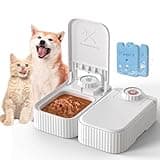 NORTBILL Automatic Timed Cat Feeder - 48 Hour Timer Double Cat Bowl with Dual Ice Pack Refrigerated Dispenser for Puppies and Kittens in Yogurt, Canned and Wet Food (Extra Large-Upgrade Double Bowl)