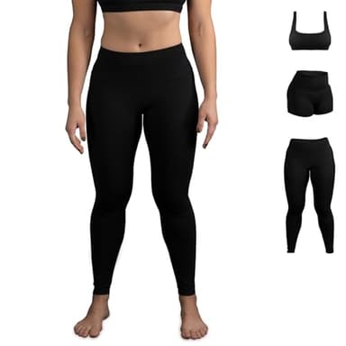 Gold BJJ Women's No-Gi Jiu Jitsu Gear: Leggings, Shorts, and Sports Bra (Leggings, Black, X-Small)