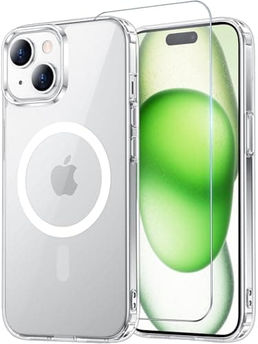 Temdan for iPhone 15 Case Clear, [Compatible with Magsafe][Anti-Yellowing][Military-Grade Protection] Shockproof Slim Phone Sleeve Case for iPhone 15, Clear