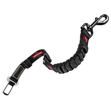 EzyDog Zero Shock Click - Shock Absorbing Dog Seat Belt Car Harness Attachment for Dogs - Adjustable Dog Restraints Seatbelts for Car Travel and Safety - (20in - 26in, Black)