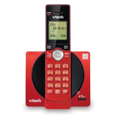 VTech CS6919-16 DECT 6.0 Cordless Phone, Red - Caller ID/Call Waiting (Stores 30 Calls), Backlit Keypad & Display, Full Duplex Handset Speakerphone, Wall Mountable