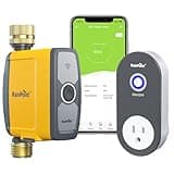 RAINPOINT WiFi Water Timer, Smart Sprinkler Timer Hose Timer WiFi Irrigation Controller, Smart Sprinkler System Valve, APP & Voice Control, Weather-Based Automatic Rain Delay, Brass Inlet & Outlet
