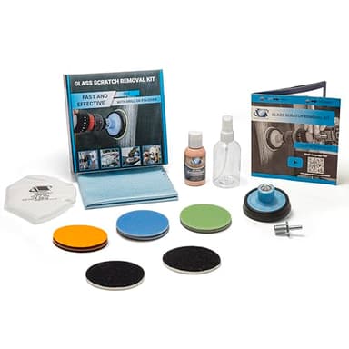 Glass Polish (3'') Glass Scratch Removal Kit for use with a Drill on All Glass Surfaces