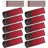 USB Flash Drive 2GB, Kepmem 10 Pack Thumb Drive 2 GB USB Drive Red Memory Stick Zip Drive Portable Pen Drive Swivel USB Stick 2.0 with 10pcs Lanyard for Embroidery Sewing Machine, Photos
