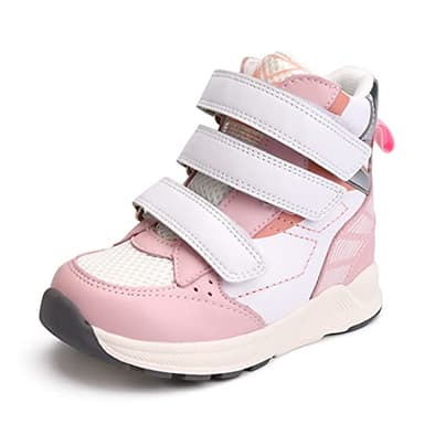 Toddlers Orthopedic Corrective Shoes for Kids,High Top Sneakers with Arch & Ankle Support for Girls and Boys,Anti-Slip Soles Pink