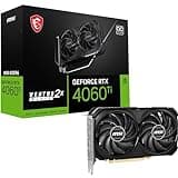 MSI GeForce RTX 4060 Ti Ventus 2X Black 8G OC Graphics Card -NVIDIA RTX 4060 Ti, 8GB GDDR6 Memory, 18Gbps, PCIe 4.0, DLSS3