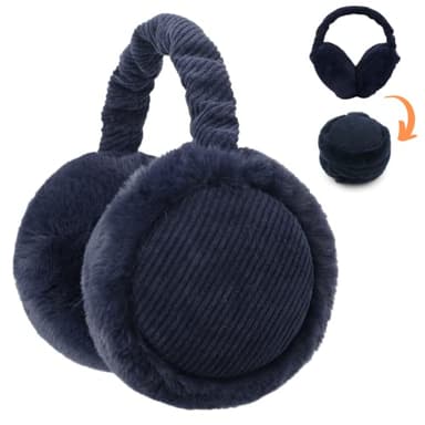 F Flammi Premium Earmuffs for Women Winter Foldable & Adjustable Ear Warmers Thermal Ear Covers