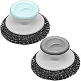 2Pcs Stainless Steel Wool Scrubber with Handle, Heavy Duty Pot Scrubbers Dish Scrubber Cleaning Brush Wash for Dish, Stainless Steel Scrubbing Brushes Cleaning Supplies for Pots, Pans, Grills, Sink