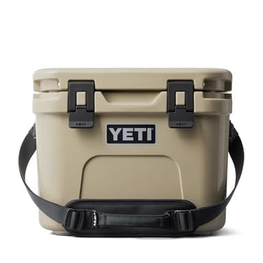 YETI Roadie 15 Hard Cooler with DoubleDuty Shoulder Strap, Tan