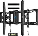 Pipishell UL Listed TV Wall Mount for 42–90 inch TVs up to 132 lbs, Advanced Tilt TV Mount with 15° Full Tilt, 6-inch Arm Extension, Slide to Center, Max VESA 600x400mm, 16″/18″/24″ Wood Studs, PIAT3