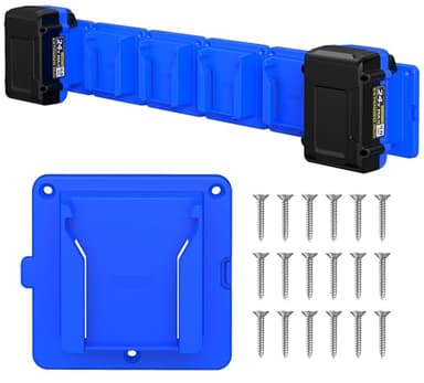 NYHSRKE 6 Pack Battery Holder Wall Mount Compatible with Kobalt 24V Batteries - Secure Storage Organizer for Kobalt 24V Power Tool Batteries, Garage Wall Mount Storage