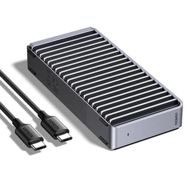 UGREEN 40Gbps M.2 NVMe Enclosure with Aluminum Double-Sided Fin Heat Dissipation, No Noise External SSD Case Compatible with Thunderbolt 4/3/USB4/3.2/2.0 M1 M2 Pro/Max (SSD Not Included)