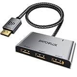 SWITCHFLUX DisplayPort Splitter for 3 Monitors Adapter |4K@60Hz| DP Splitter Extended Display 1 in 3 Out MST Hub for Multiple Monitor Compatible with PC,NVIDIA/AMD Graphic Card