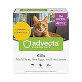 Advecta Plus Flea Prevention For Cats, Cat and Kitten Treatment & Control, Small and Large, Fast Acting Waterproof Topical Drops, 4 Month Supply