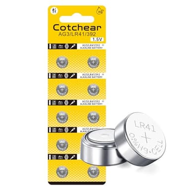 Cotchear 10pcs AG3 LR41 Battery 392 384 192 SR41SW CX41 L736 Batteries L736f Battry 1.5V LR41 Button Batteries for Watch Toys Clock