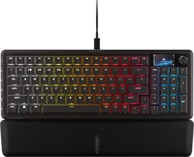 Corsair Vanguard 96 Wired Mechanical Gaming Keyboard – 96% Layout, MLX Plasma Linear Switches, 8000Hz Polling, LCD Display, Virtual Stream Deck, G-Keys, SOCD Flashtap, QWERTY US – Black