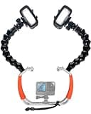Movo DiveRig5 Underwater Video/Photo Diving Rig for Scuba and Snorkeling - Action Camera Cage Dive Rig, Waterproof Lights with Flexible Arm Mounts- Compatible with GoPro, DJI Osmo, Insta360 and More