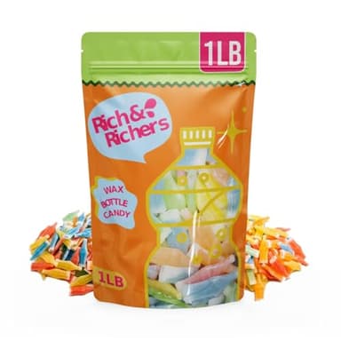 Nik-L-Nips Vintage Wax Bottle Candy Drinks – Old School Halloween Candy, 80s & 90s Nostalgic Treats, Party Favor Bag, Sweet and Sour Mix, Mini Drinks, 1 Pound Pack