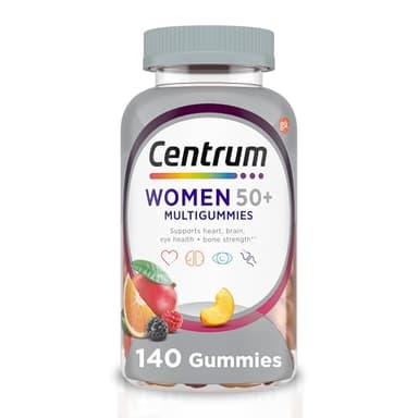 Centrum MultiGummies for Women 50 Plus, Multivitamin/Multimineral Supplement with Vitamins D3, E, B6, and B12, Assorted Fruit Flavor - 140 Count