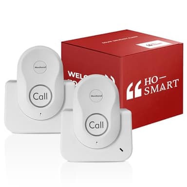Hosmart Intercoms Wireless for Home, 2024 New Rechargeable Full Duplex Caregiver Pager for Elderly Senior, Two-Way Real-time Talk, Portable Personal Alert, Call/Monitor Button for Home Safety
