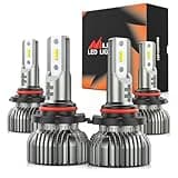 Nilight 9005 9006 LED Bulb Kit, 350% Brighter, High and Low Beam Bulbs Combo, 6000K Cool White, Mini Size