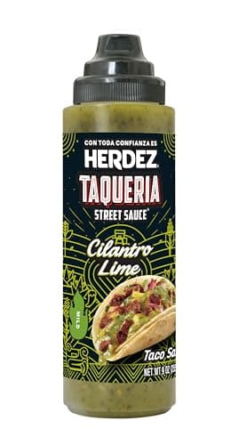 HERDEZ TAQUERIA STREET SAUCE Cilantro Lime (Pack of 8) 9 oz Squeeze Bottle – Fresh & Citrusy Taco Sauce– Authentic Mexican Flavor