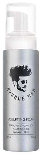 Avenue Man Sculpting Foam for Men - 7 Oz - Frizz Control & Firm Hold Hair Mousse for Men - Styling Hair Products - Men’s Mousse for Hair Styling with No Crunch, Clean Texture & Long-Lasting Lift