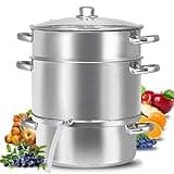 WATERJOY 11 Qt Steamer Jucicer, Stainless Steel canner cookware For Food Vegetables Fruit