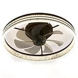 Smart Ceiling Fans with Lights Remote - WiFi Alexa Ceiling Fans for Bedroom - Low Profile Modern Ceiling Fan - 20'' Flush Mount Ceiling Fans - Stepless Color Temperature and 6 Speeds - Crystal Stripe