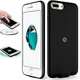 QI OCEANLOVE Wireless Charger Charging Receiver Case for iPhone 7plus 6Splus 6plus (NO Battery) Built-in and Port Lightning Cable Data Sync Shockproof Protective Black-and-white