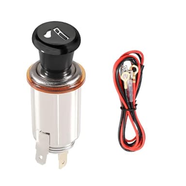 Fkewp Car Cigarette Lighter with Cable, DC 12V Vehicle Cigarette Lighter Element Socket Plug with Eject Button, Universal Pop-Out Auto Female Power Outlet Socket Replacement Accessory