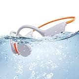 Atopskins Swimming Headphones IPX8 Waterproof Underwater Bone Conduction Headphones for Swimming Bluetooth 5.3 Open Ear Bone Conducting with 32GB MP3 for Sport Running (White)