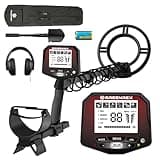 GreenRex Metal Detector for Adults Professional, Waterproof Pinpoint, High Accuracy Gold and Silver Detection, Underwater and Beach Use, 10'' IP68 Coil, Bigger LCD, New Advanced DSP Chip，Red