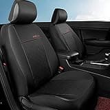 GIANT PANDA Front Car Seat Cover Custom Fit Toyota, Leather Bucket Seat Covers for Toyota Rav4 Camry Highlander Corolla Prius (Black) 2-Pack